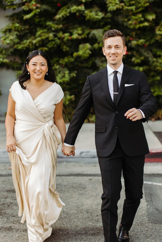 bride and groom on wedding day